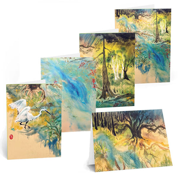 Nature's Balance Mural Full Set of 5 Greeting Cards